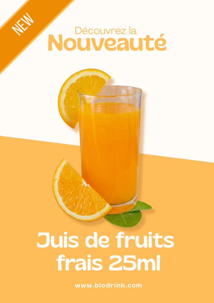 Affiche promotionnelle de jus d'orange
